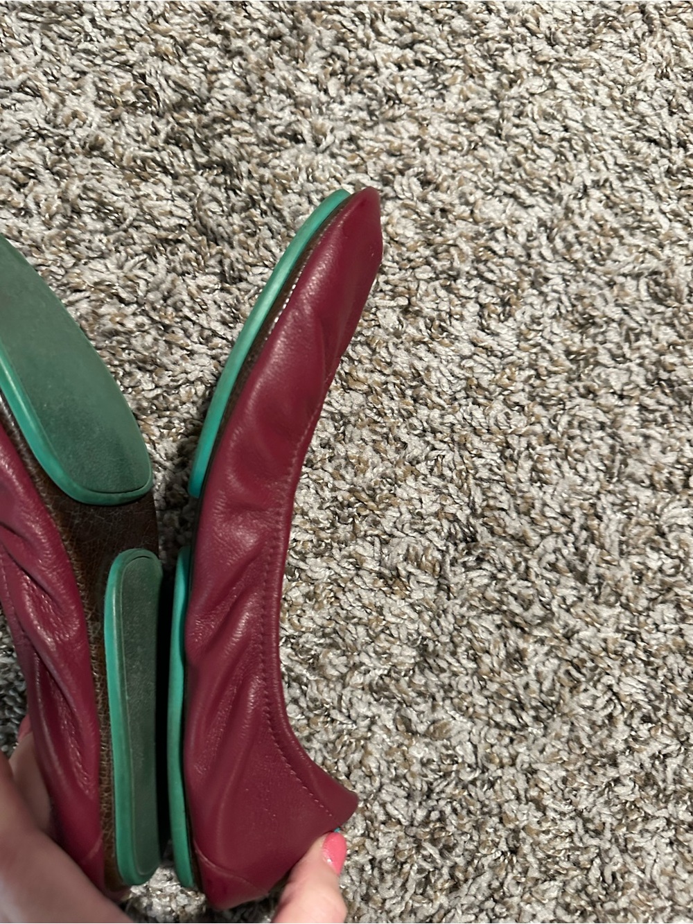 Tieks Burgundy Leather Ballet Flats - Picture 7 of 17